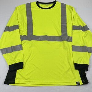 High Visibility Reflective Work T-Shirt Men’s L Hi ANSI Class 3 Short Sleeve